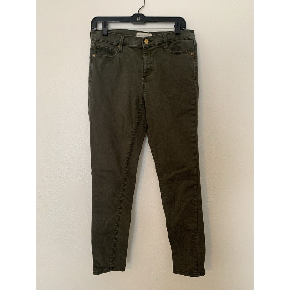 GAP1969 Gap 1969 Authentic True Skinny Women's Olive Colored Denim Jeans Sz 29R